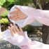 [Aura] Driving woman sun protection back finger lace long sleeve cool stripe pink dog Toshi_ hand protection, arm protection, back of hand protection, summer driving gloves_Made in Korea